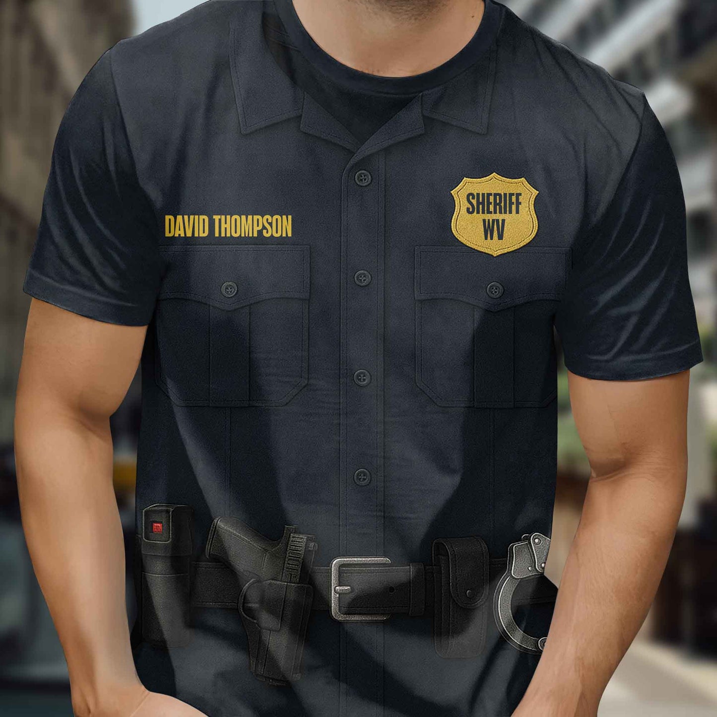 Customize Your Own Sheriff Themed T-Shirt With Name Tag And Tools