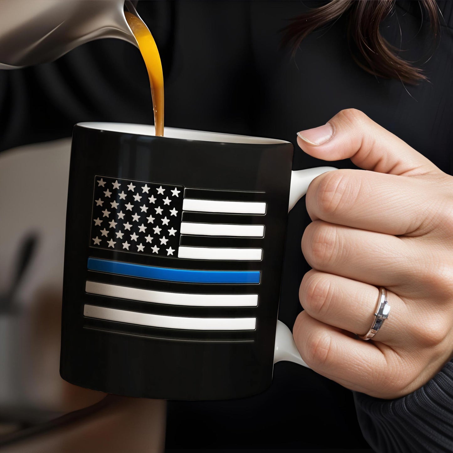 I Can't Fix Stupid But I Can Cuff It, Handcuffs and Thin Blue Line Flag