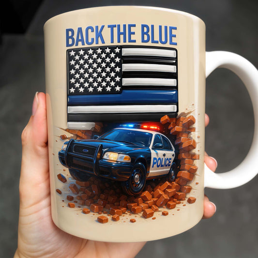 Back The Blue, Police Car and American Flag