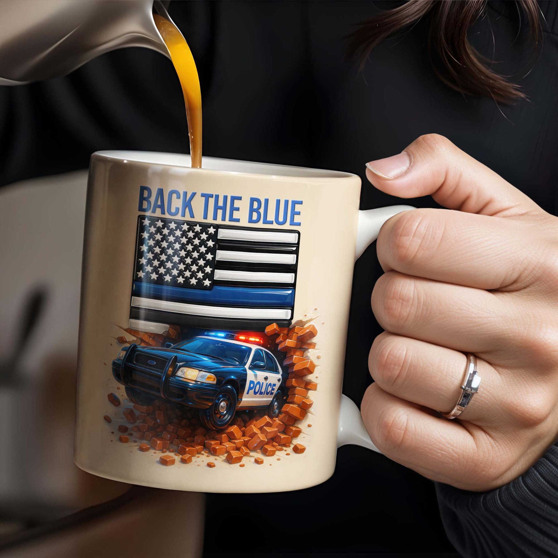 Back The Blue, Police Car and American Flag