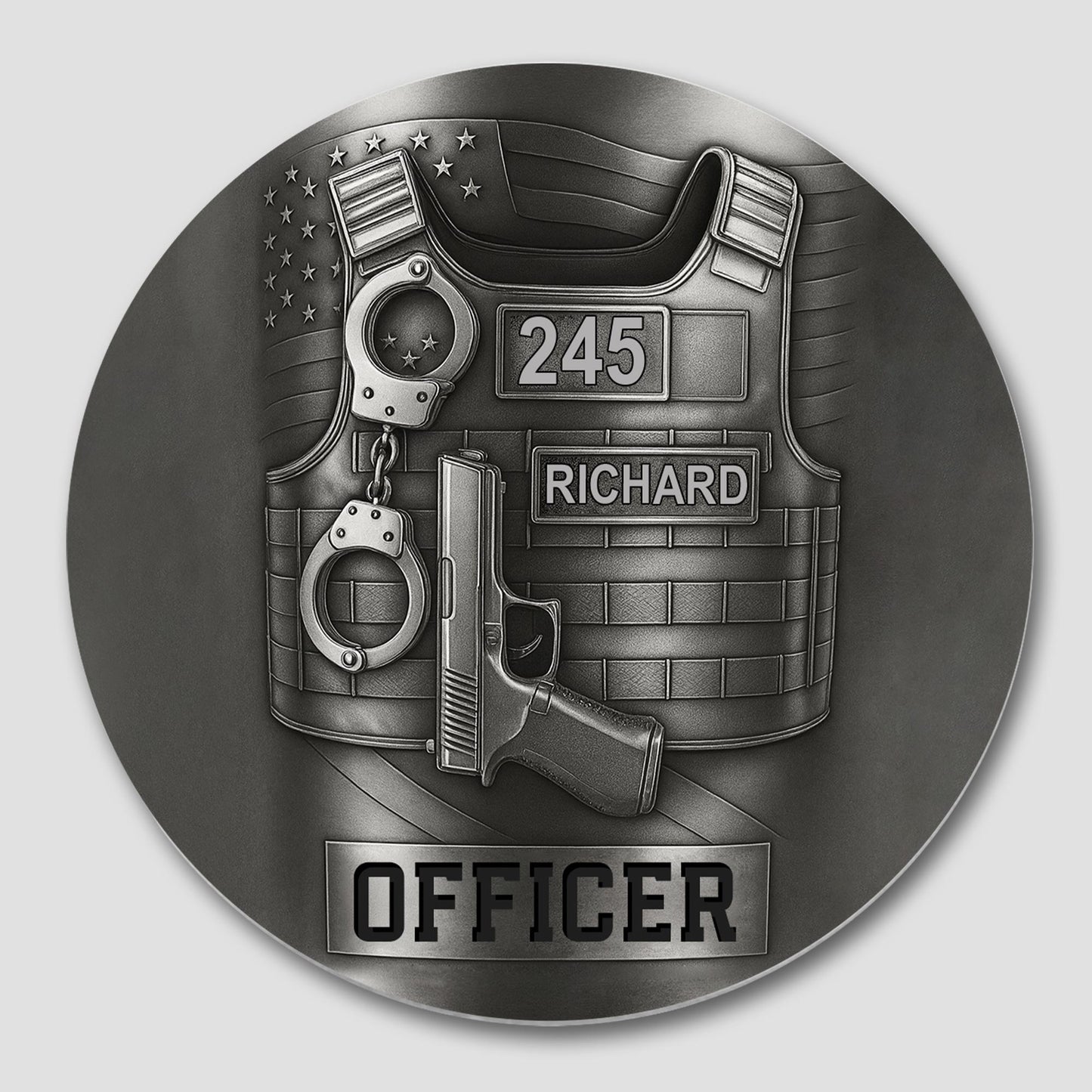 Officer Tactical Vest And Handcuffs Personalized Design