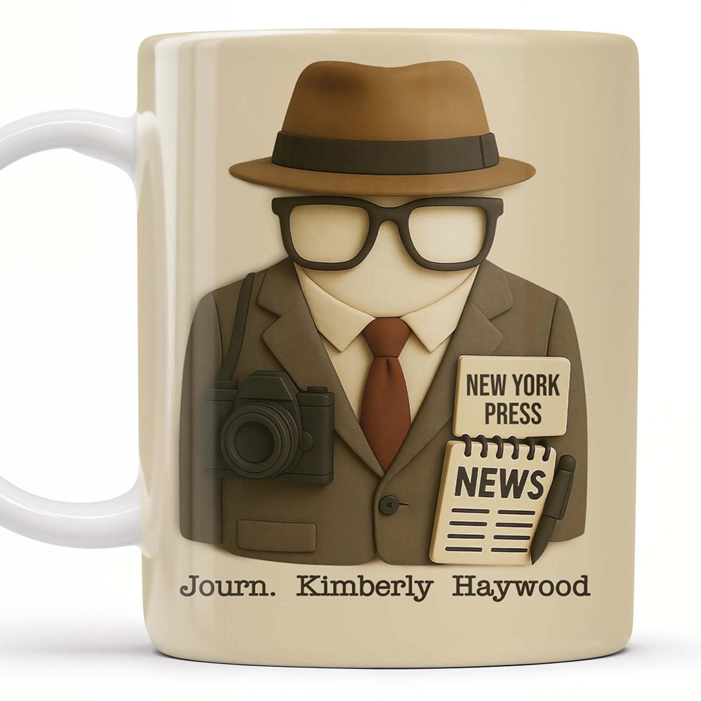 Customizable Journalist, Camera, Press Badge, Hat, Glasses