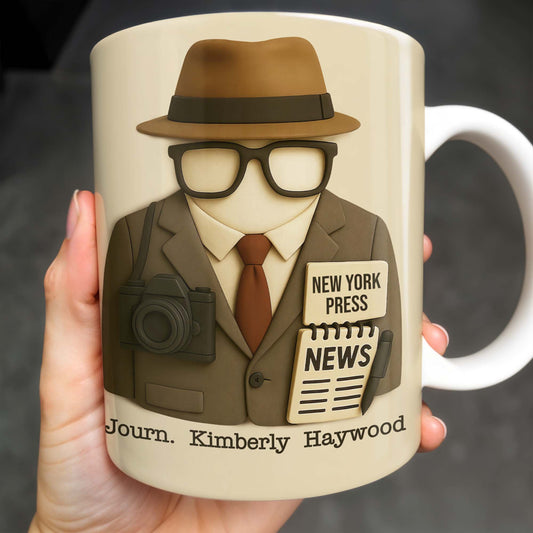 Customizable Journalist, Camera, Press Badge, Hat, Glasses