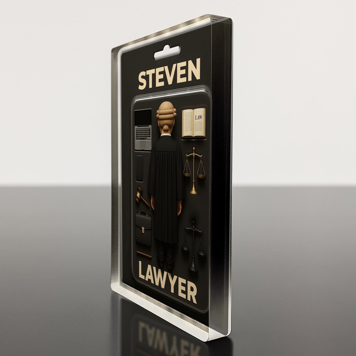 Inspirational Lawyer-Themed Acrylic Plaque Featuring Gavel, Scales of Justice
