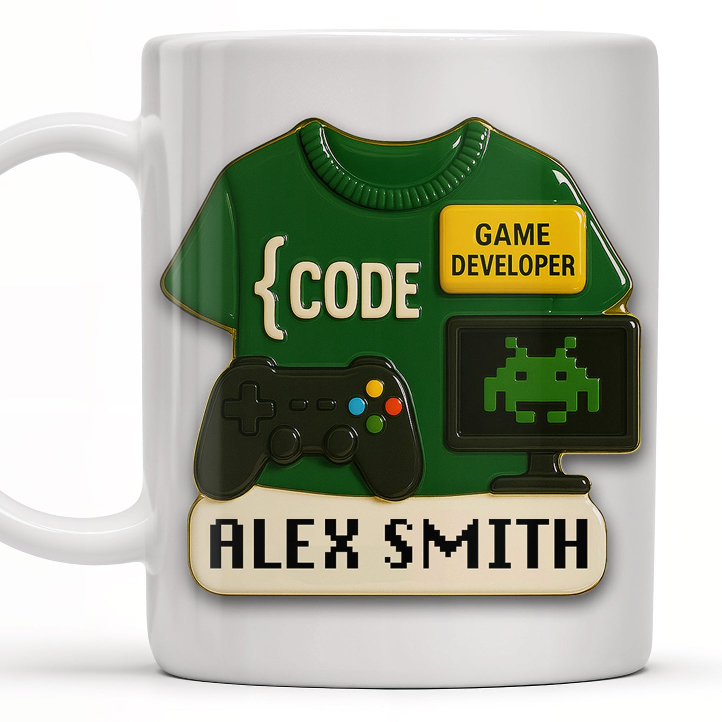 Code, Game Developer, Gaming Controller and Pixelated Alien