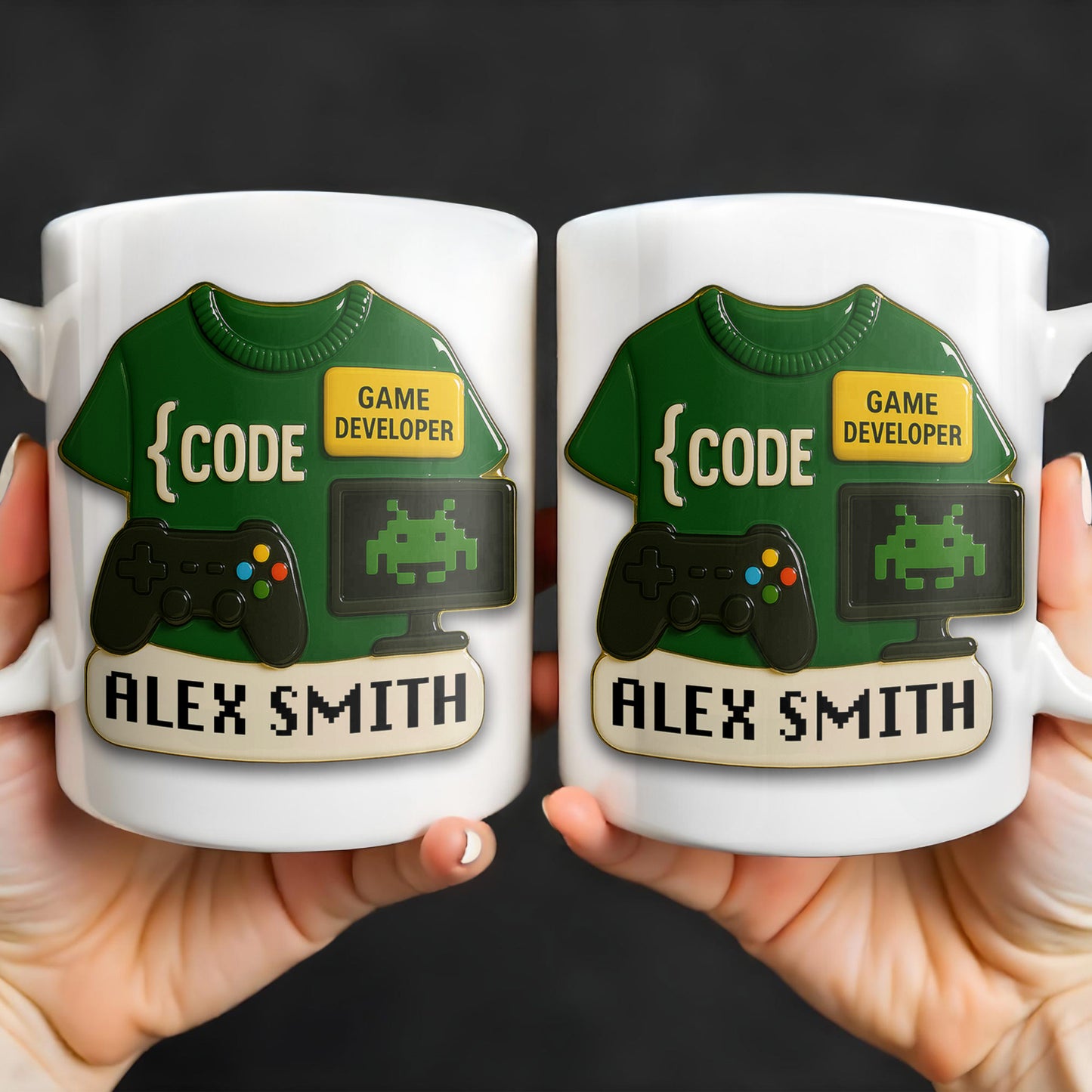 Code, Game Developer, Gaming Controller and Pixelated Alien