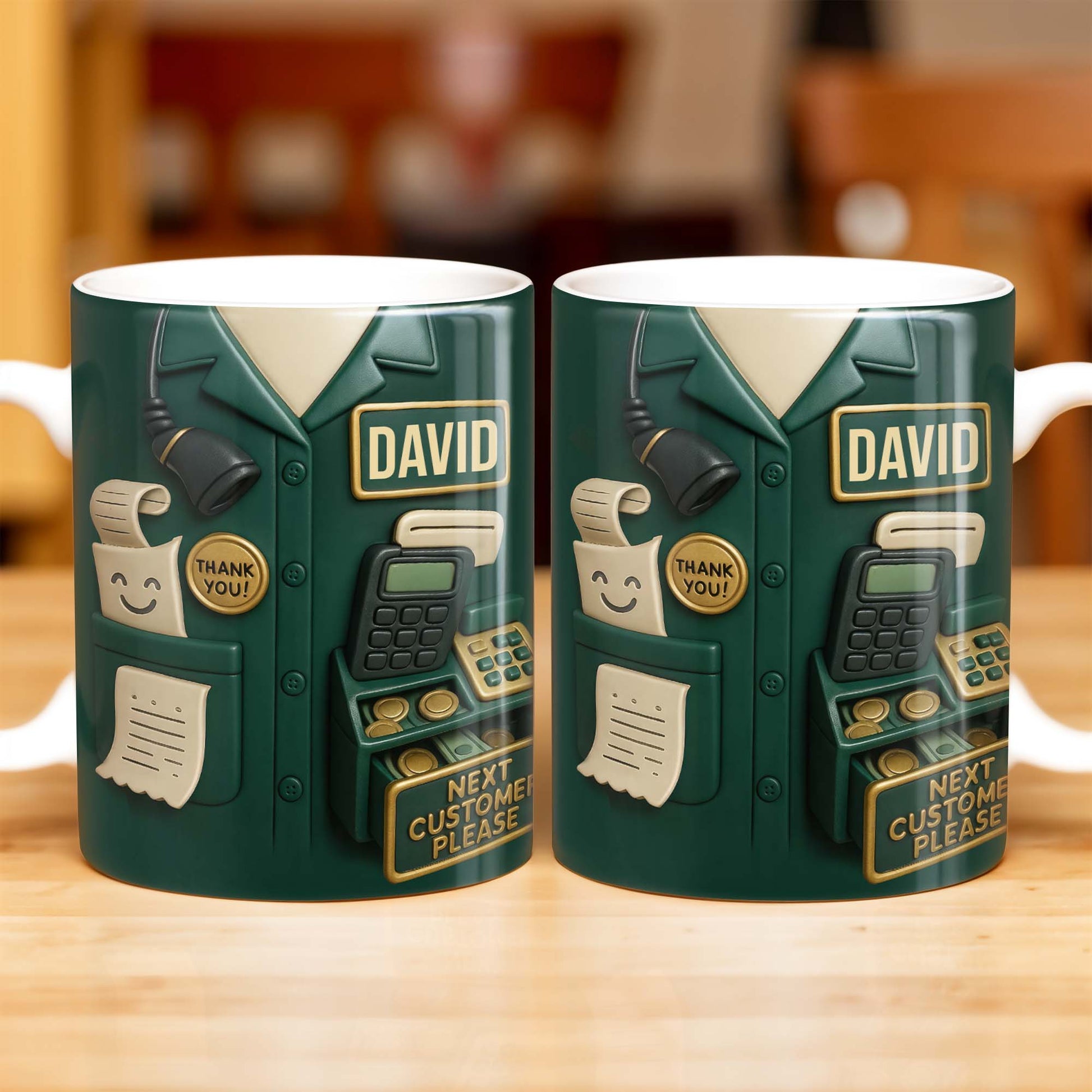 Best Coffee Break Companion For Awesome Cashiers, Cash Register And Telephone