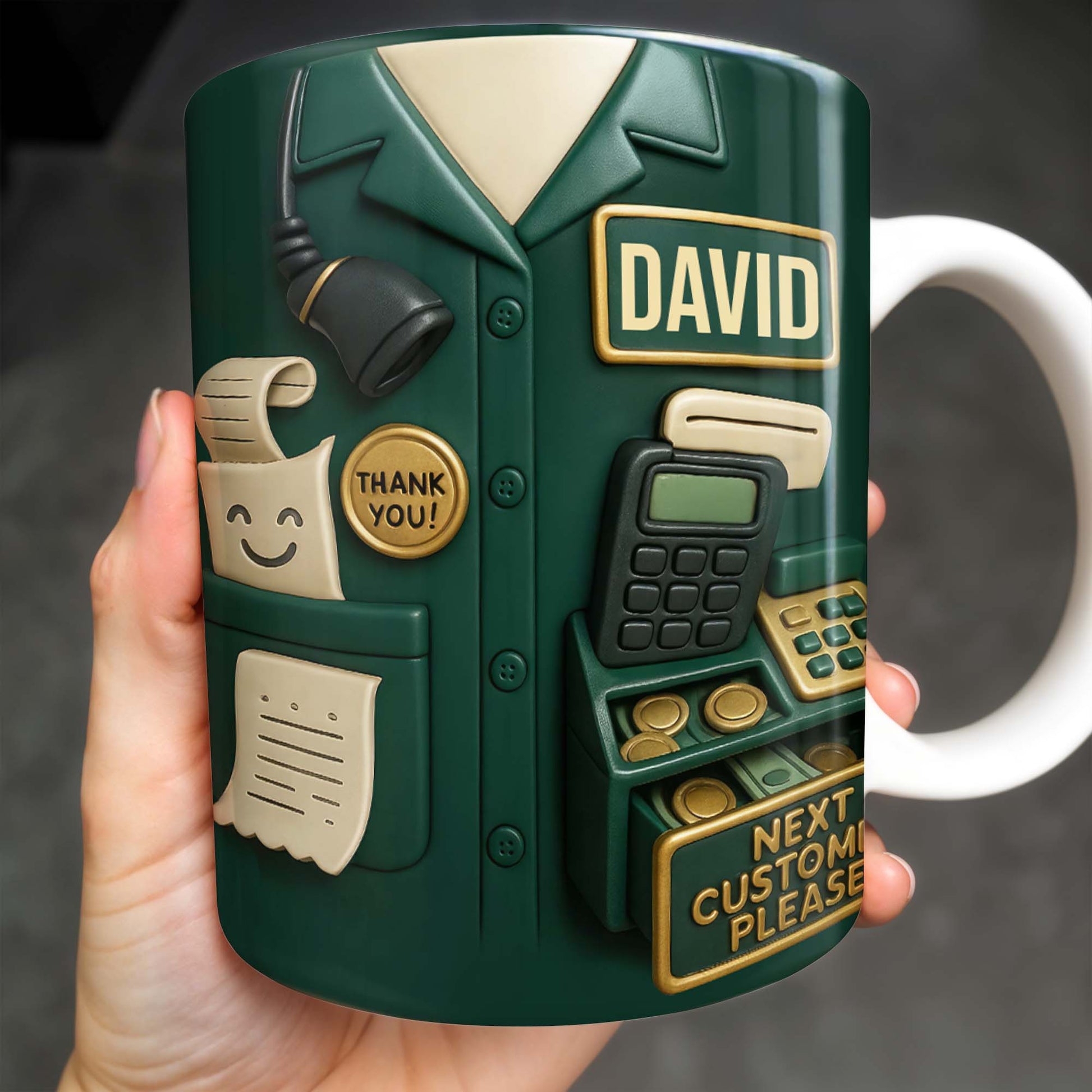 Best Coffee Break Companion For Awesome Cashiers, Cash Register And Telephone