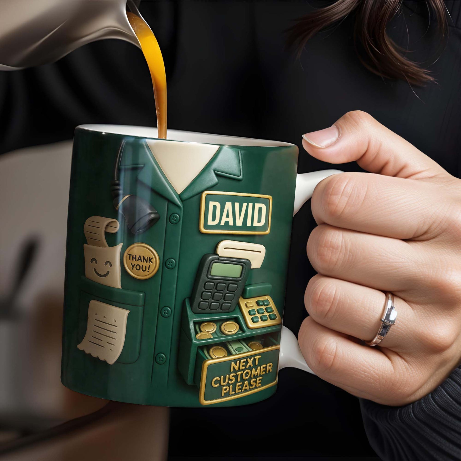 Best Coffee Break Companion For Awesome Cashiers, Cash Register And Telephone