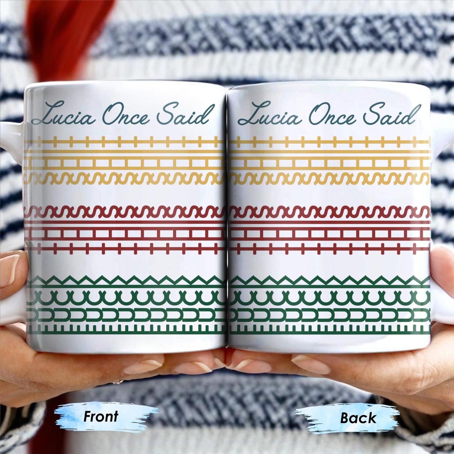 Lucia Once Said, Colorful Horizontal Bands Coffee Mug