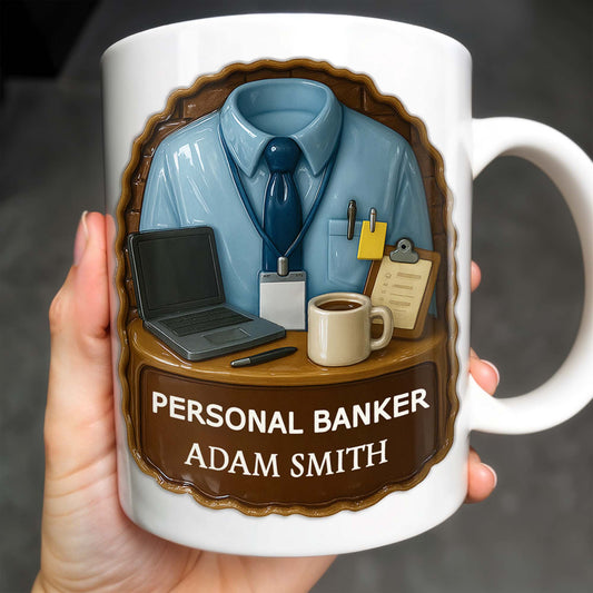 Personal Banker Coffee Mug With Shirt And Tie