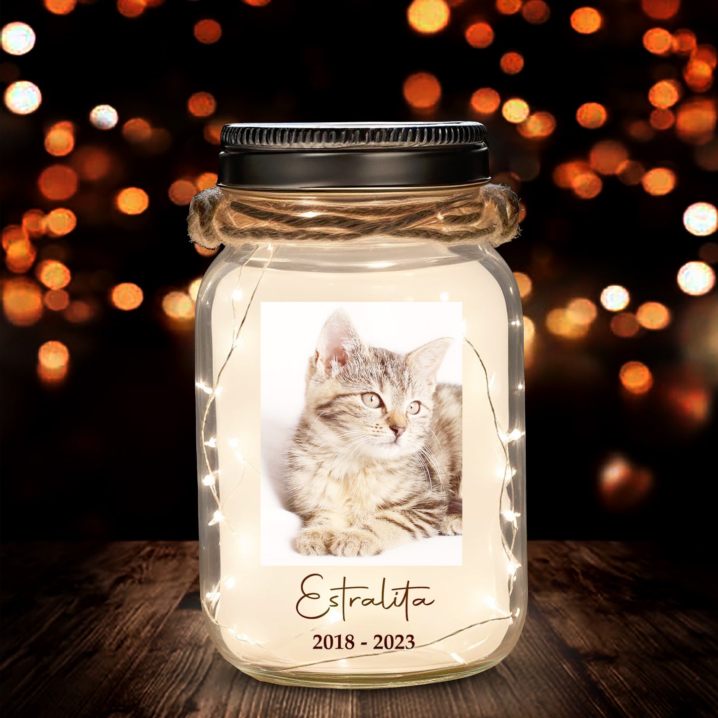 Love In Heaven - Personalized Custom Mason Jar Light - PET007_JARL