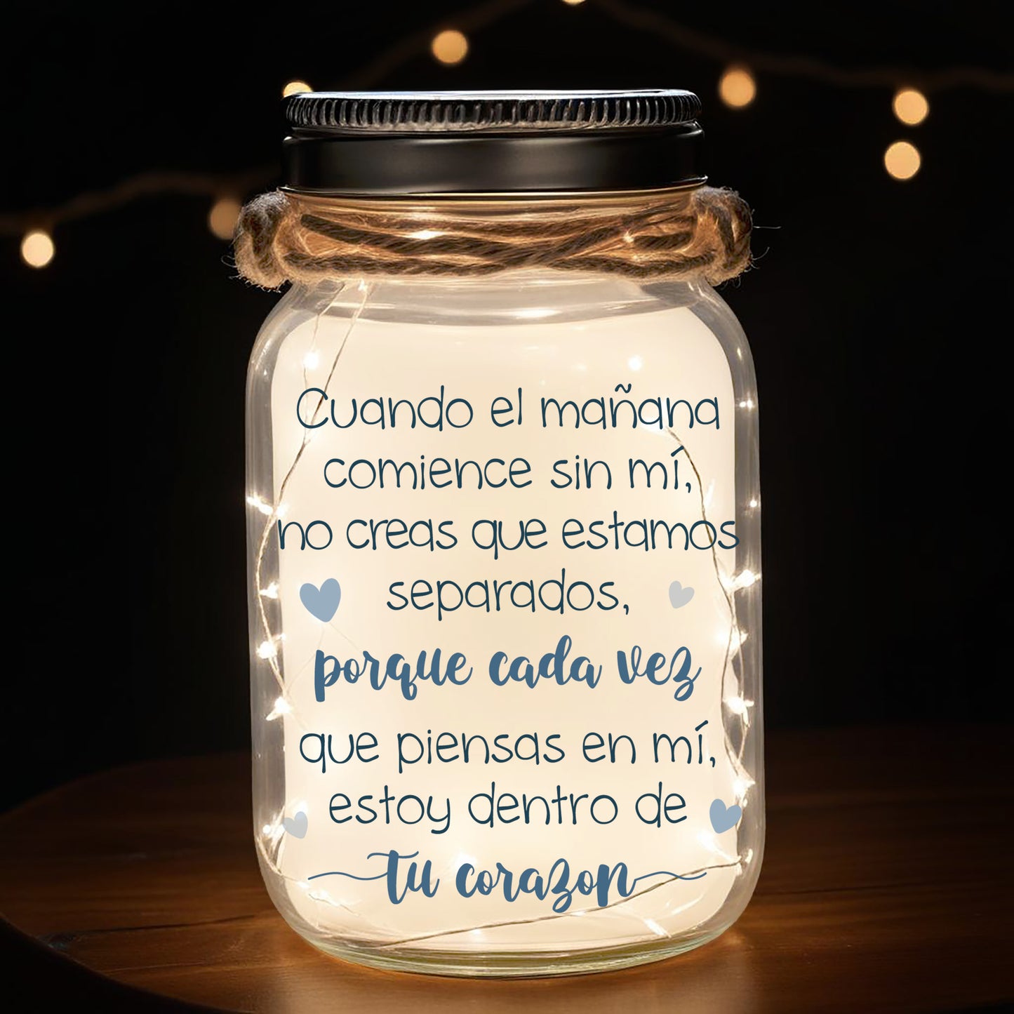 Cuando El Mañana Comience Sin Mí - Lumière de pot Mason personnalisée - PET010_JARL