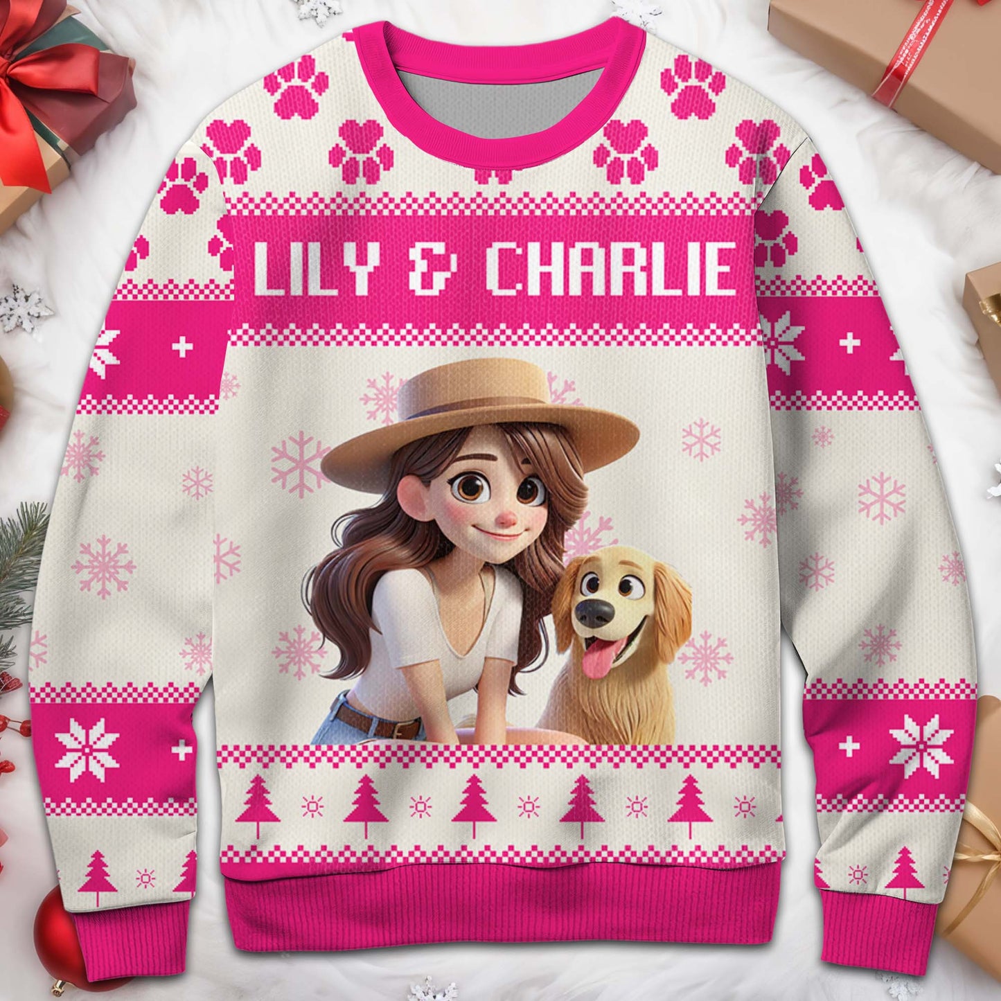 Celebrate The Joyful Bond Between You And Your Furry Friend - Personalized Custom Ugly Sweatshirt, Unisex Wool Jumper - PET028_TWS