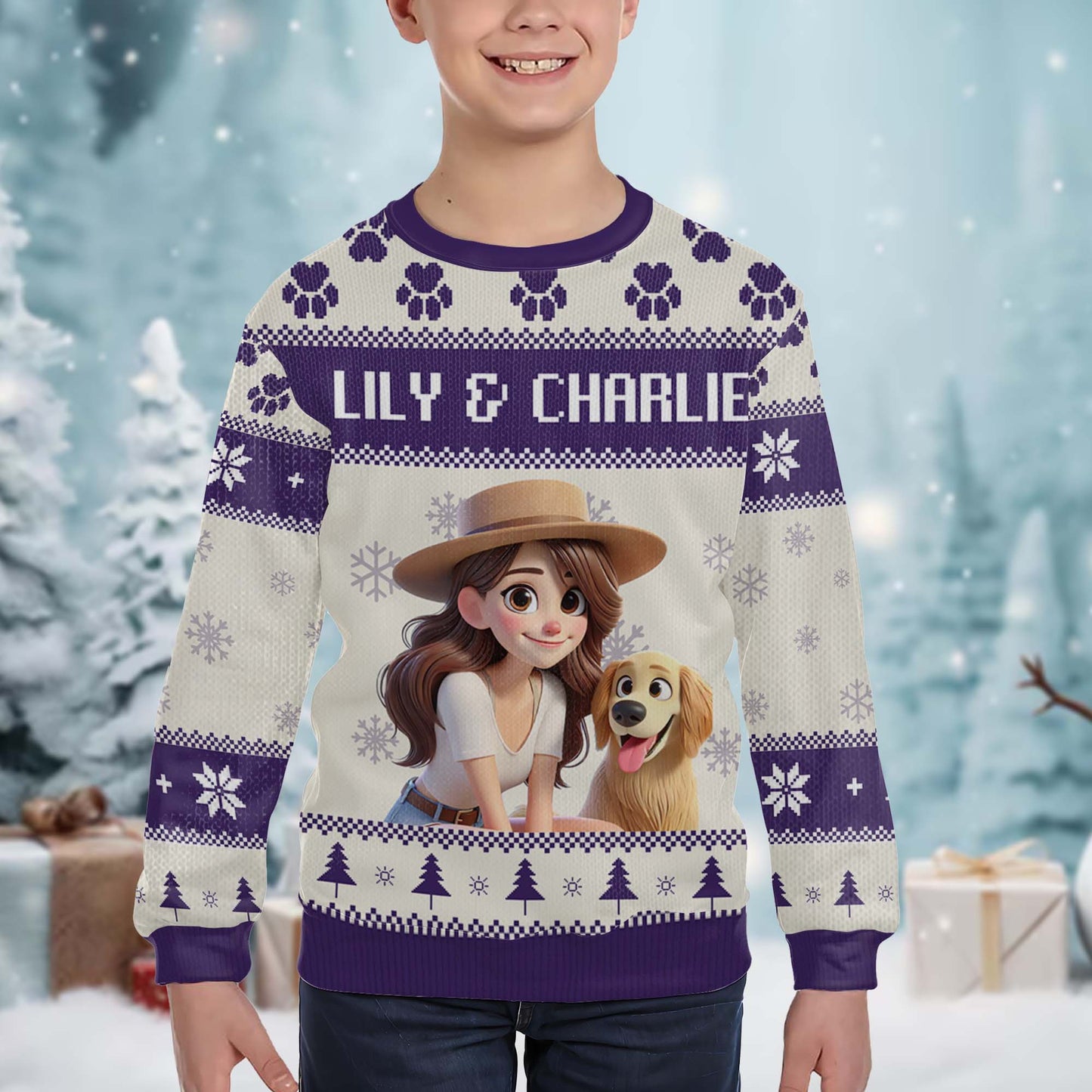 Celebrate The Joyful Bond Between You And Your Furry Friend - Personalized Custom Ugly Sweatshirt, Unisex Wool Jumper - PET028_TWS