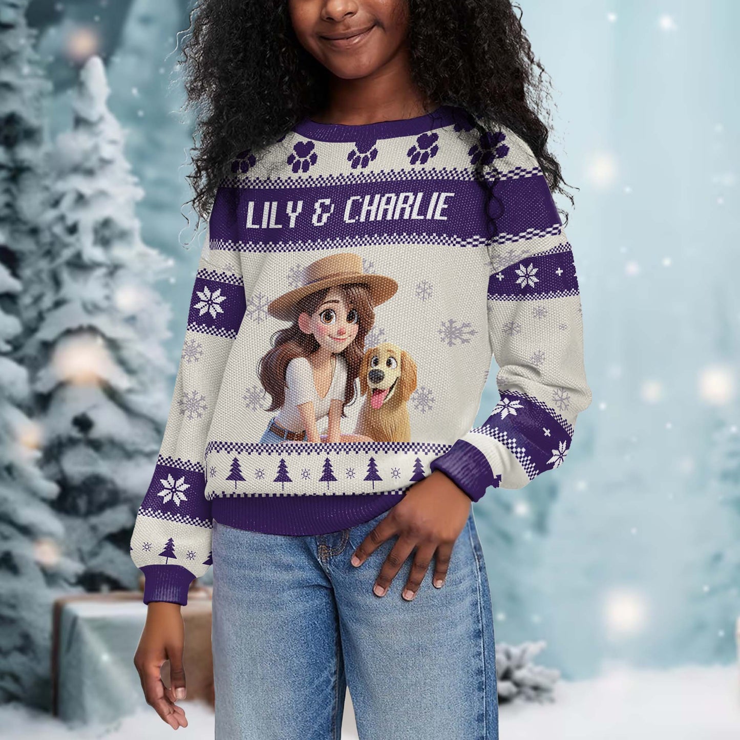 Celebrate The Joyful Bond Between You And Your Furry Friend - Personalized Custom Ugly Sweatshirt, Unisex Wool Jumper - PET028_TWS