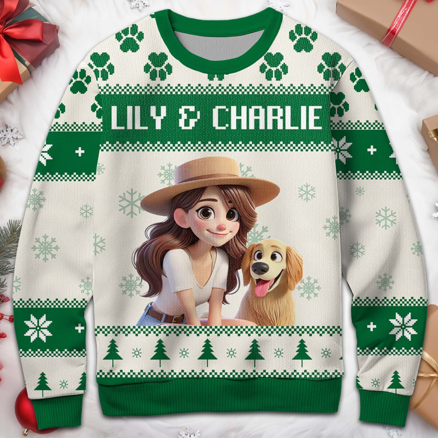 Celebrate The Joyful Bond Between You And Your Furry Friend - Personalized Custom Ugly Sweatshirt, Unisex Wool Jumper - PET028_TWS