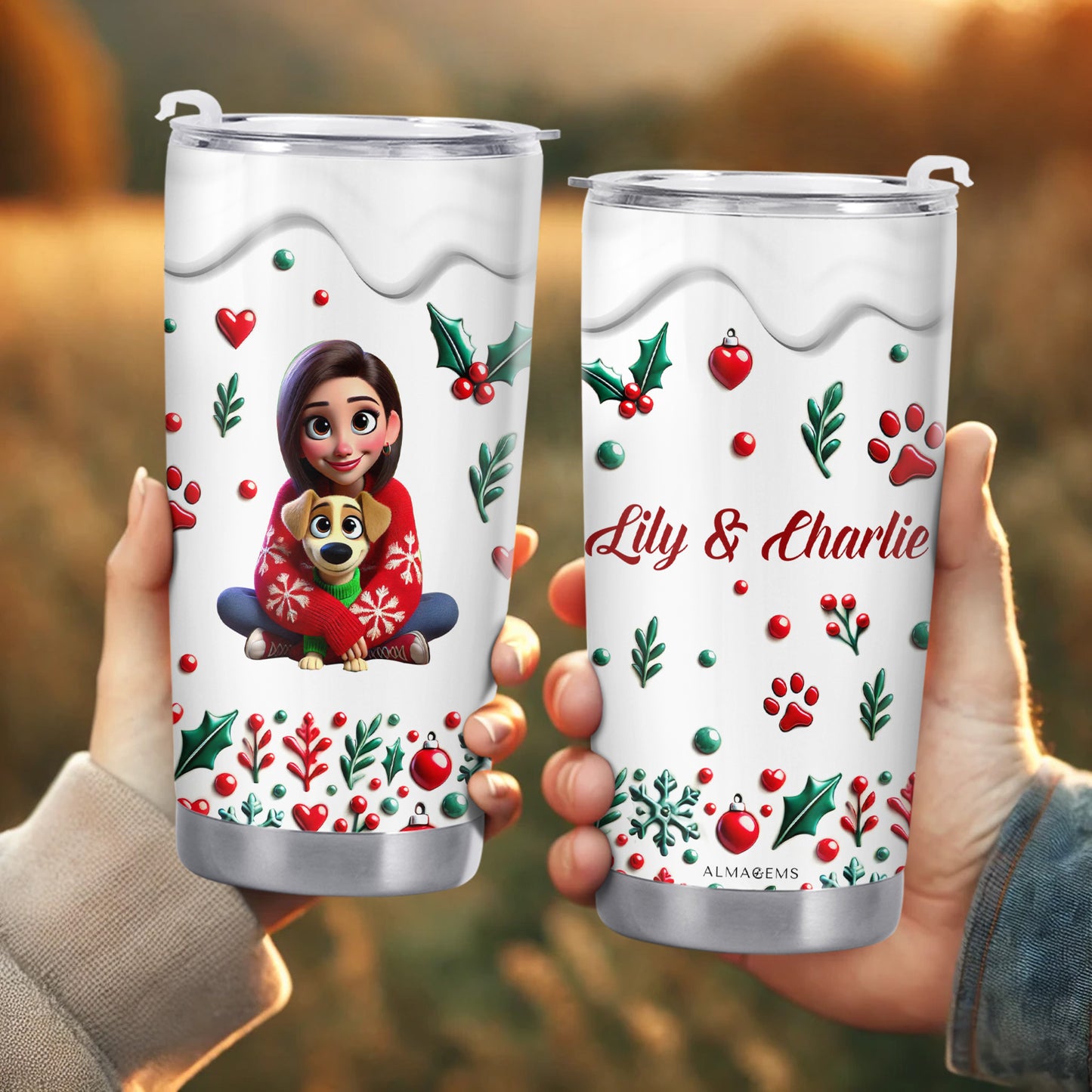 Holiday Magic With Your Furry Friends Festive Tumbler