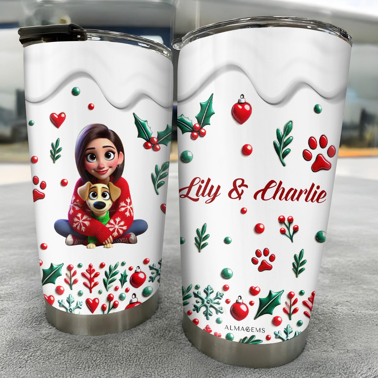 Holiday Magic With Your Furry Friends Festive Tumbler