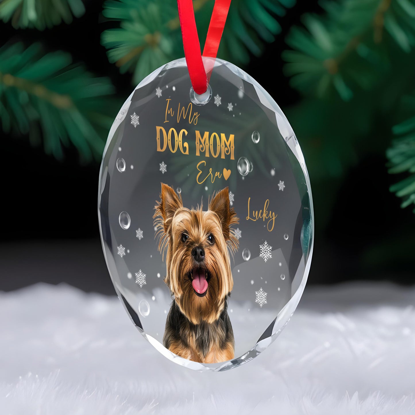In This Dog Mom Era With Adorable Dog and Snowflakes Design