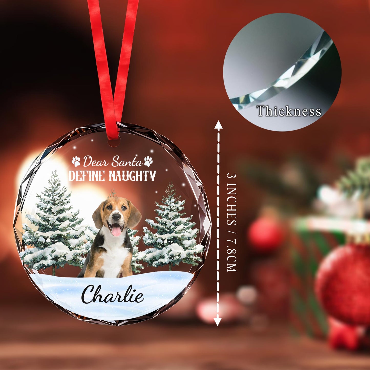 Dear Santa Define Naughty With Cute Dog and Snow Scene