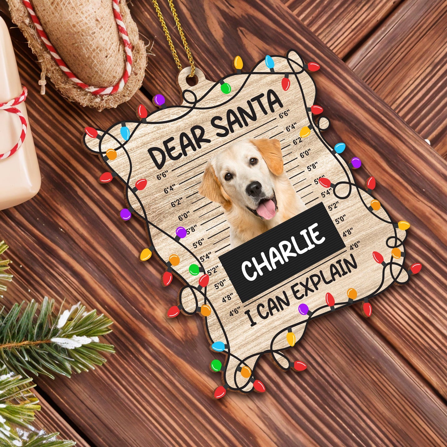 Dear Santa I Can Explain Dog Christmas Ornament