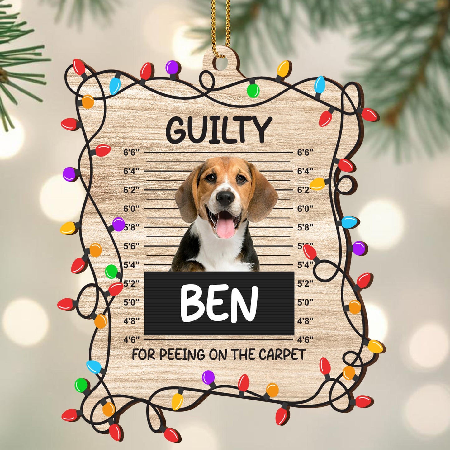 Guilty For Peeing On The Carpet Ornament With Dog