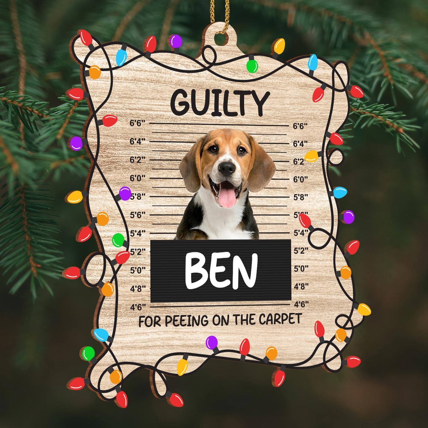 Guilty For Peeing On The Carpet Ornament With Dog