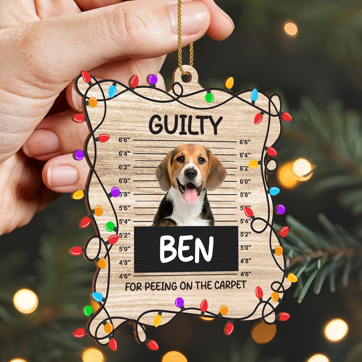Guilty For Peeing On The Carpet Ornament With Dog