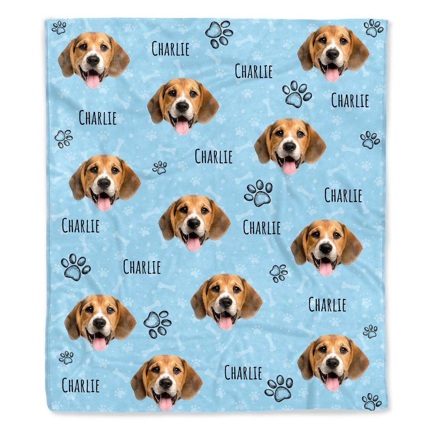 Joyful Dog Portraits And Paw Prints Blanket