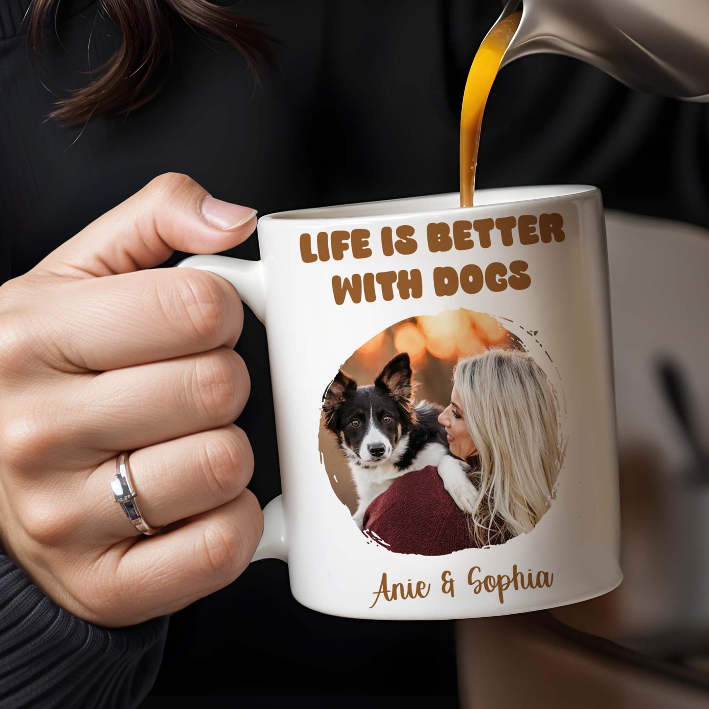 Life Is Better With Dogs Mug Featuring Woman And Her Pet