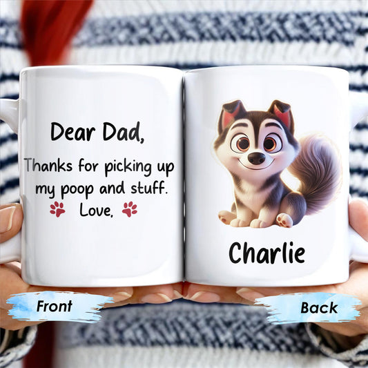 Dear Dad Thanks For Picking Up My Poop, Dog And Paw Prints