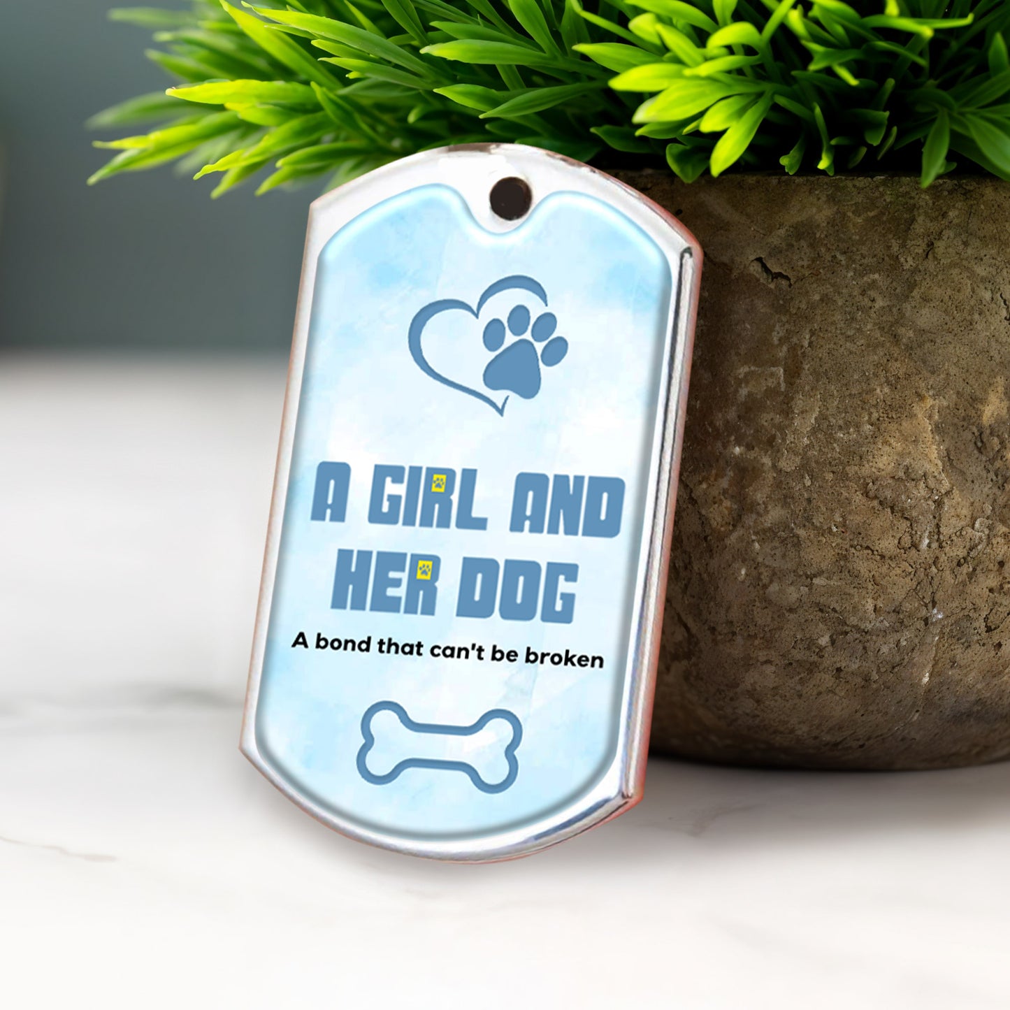 A Girl And Her Dog, A Bond That Can't Be Broken Keychain