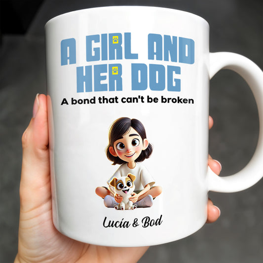 Tasse « Une fille et son chien, un lien indéfectible » - Tasse à café personnalisée - PET100_MG