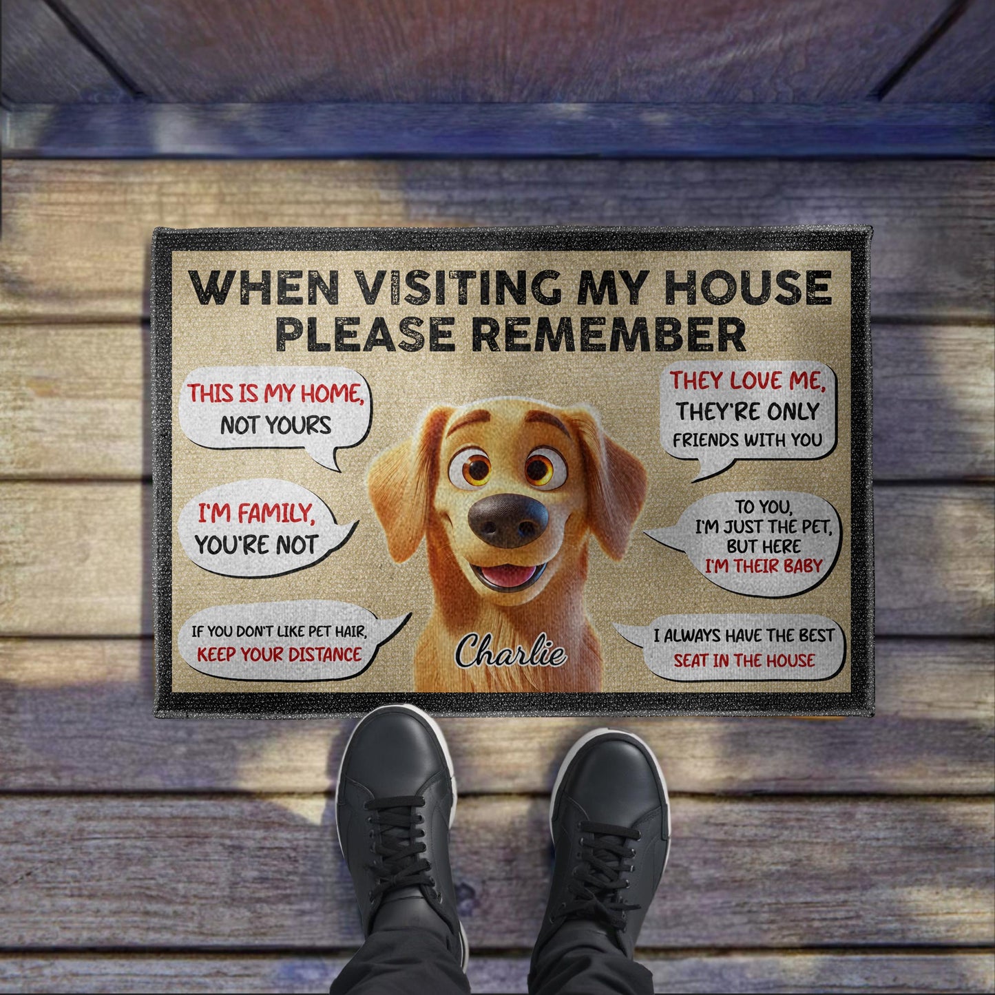 This Is My Home Funny Dog Speech Bubble Mat