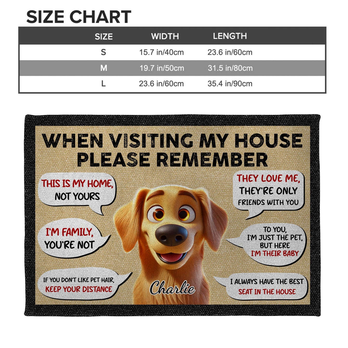 This Is My Home Funny Dog Speech Bubble Mat
