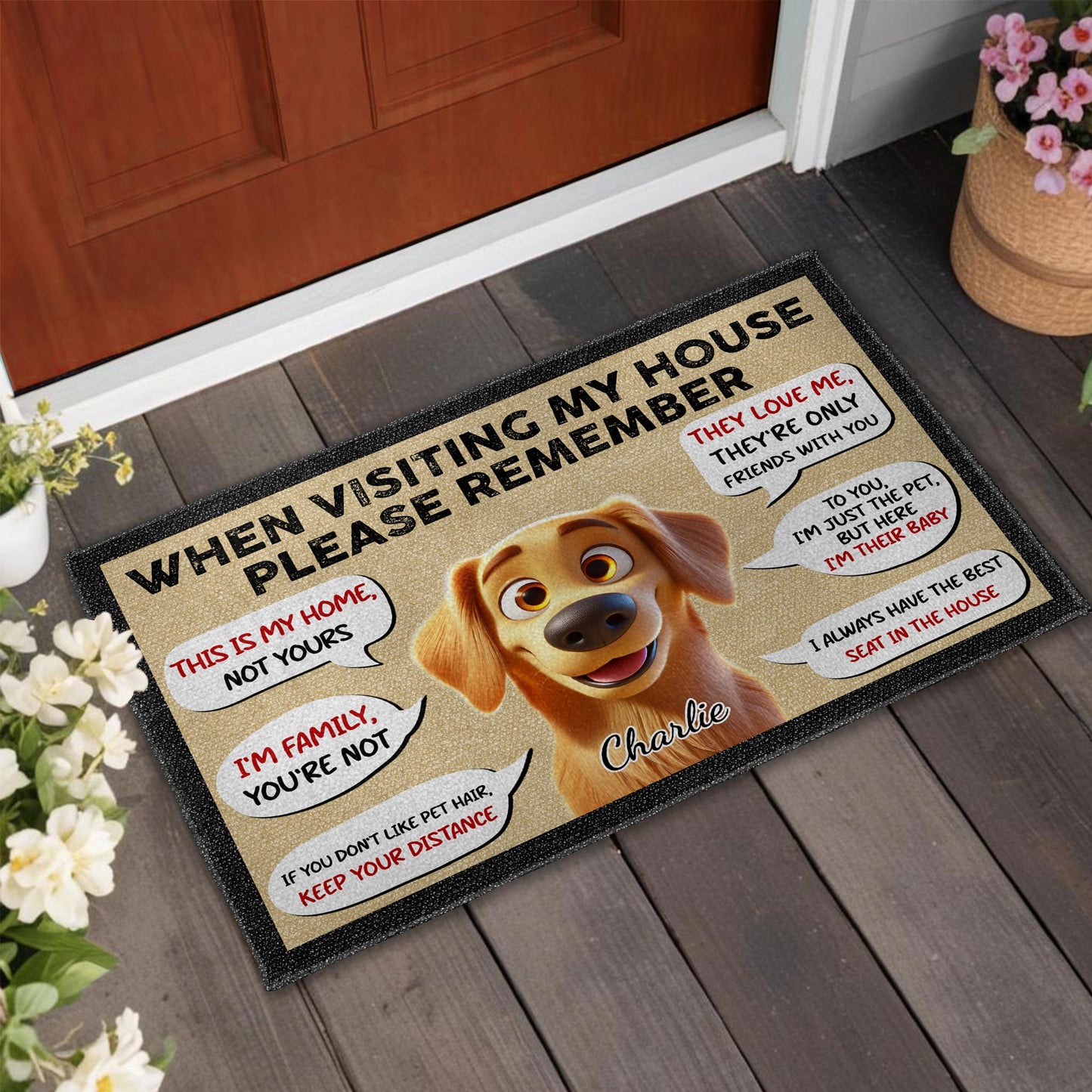 This Is My Home Funny Dog Speech Bubble Mat