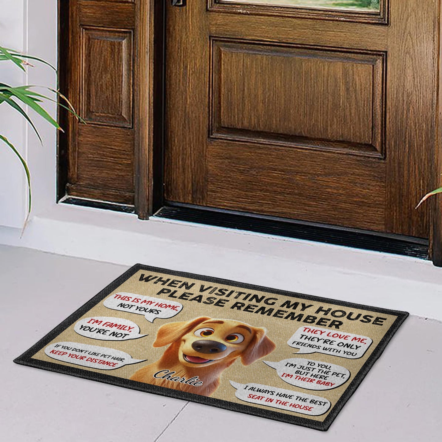 This Is My Home Funny Dog Speech Bubble Mat