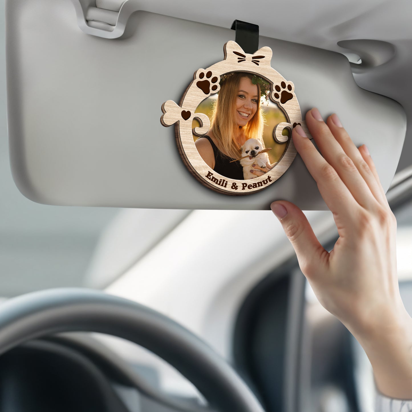 Forever In Our Hearts With Our Furry Friends Visor Clip Featuring Paws And Hearts