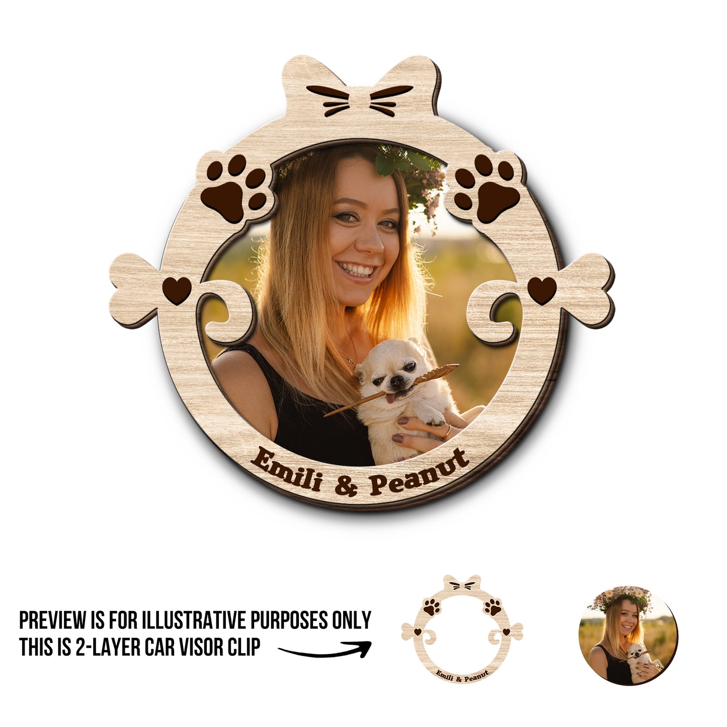 Forever In Our Hearts With Our Furry Friends Visor Clip Featuring Paws And Hearts