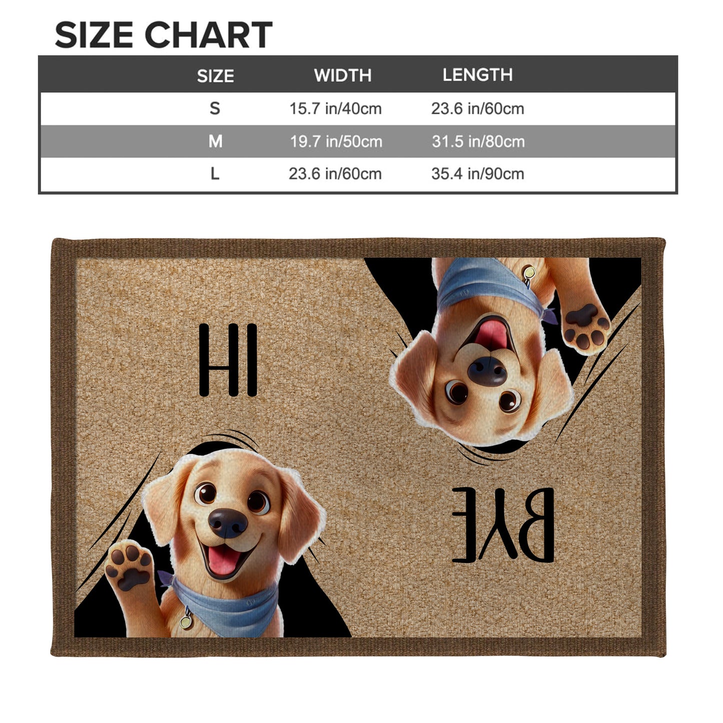 Hi Bye Cute Dogs Paw Prints Doormat