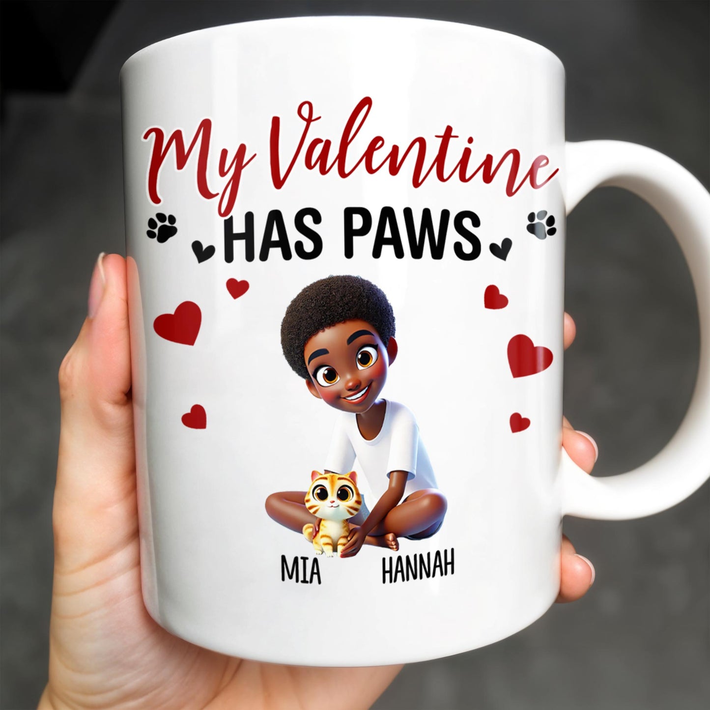 My Valentine Has Paws Featuring Girl And Dog