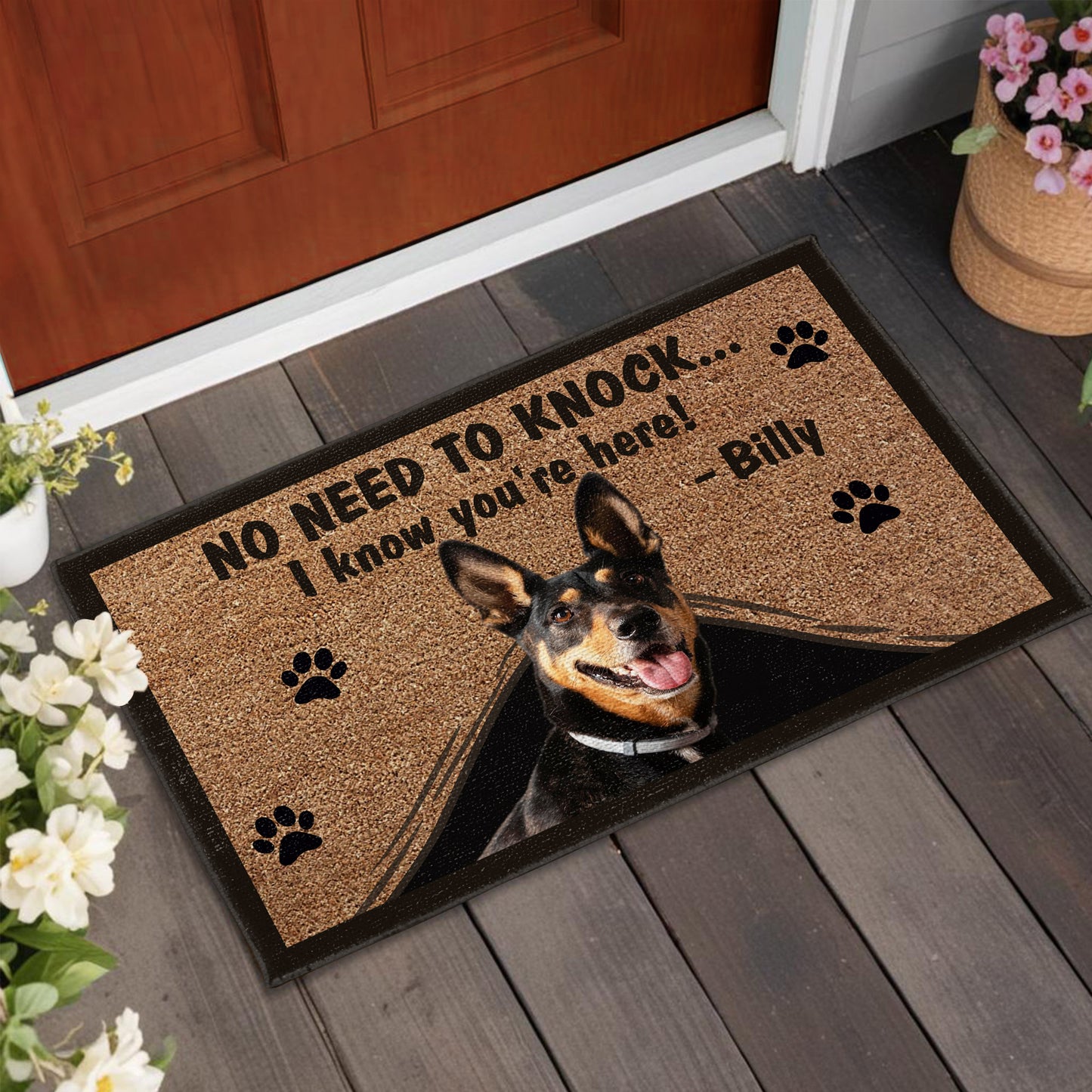 No Need To Knock I Know You're Here Dog Doormat