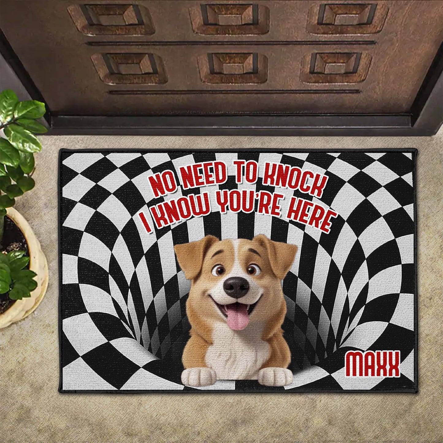 No Need To Knock I Know You're Here Dog Doormat