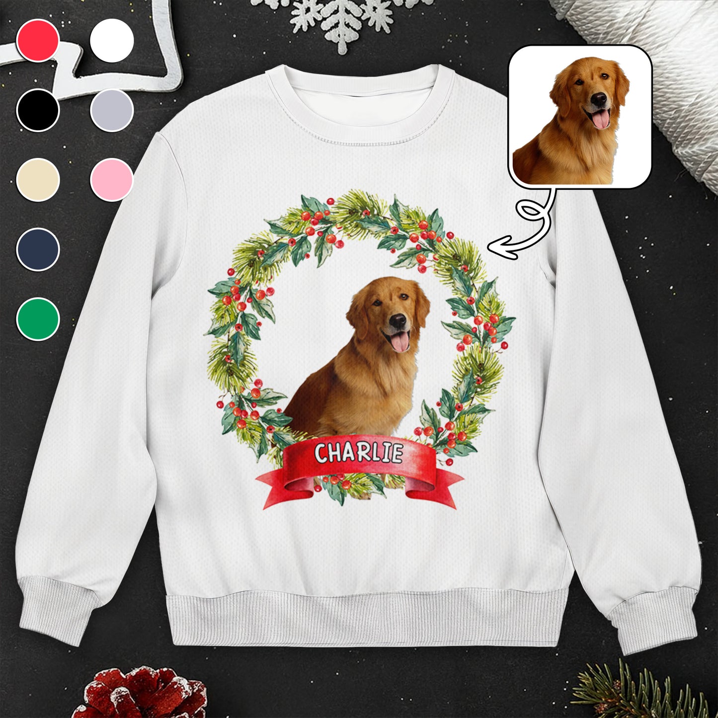 Give Your Pet A Special Place In Your Heart With A Wreath And Ribbon Design