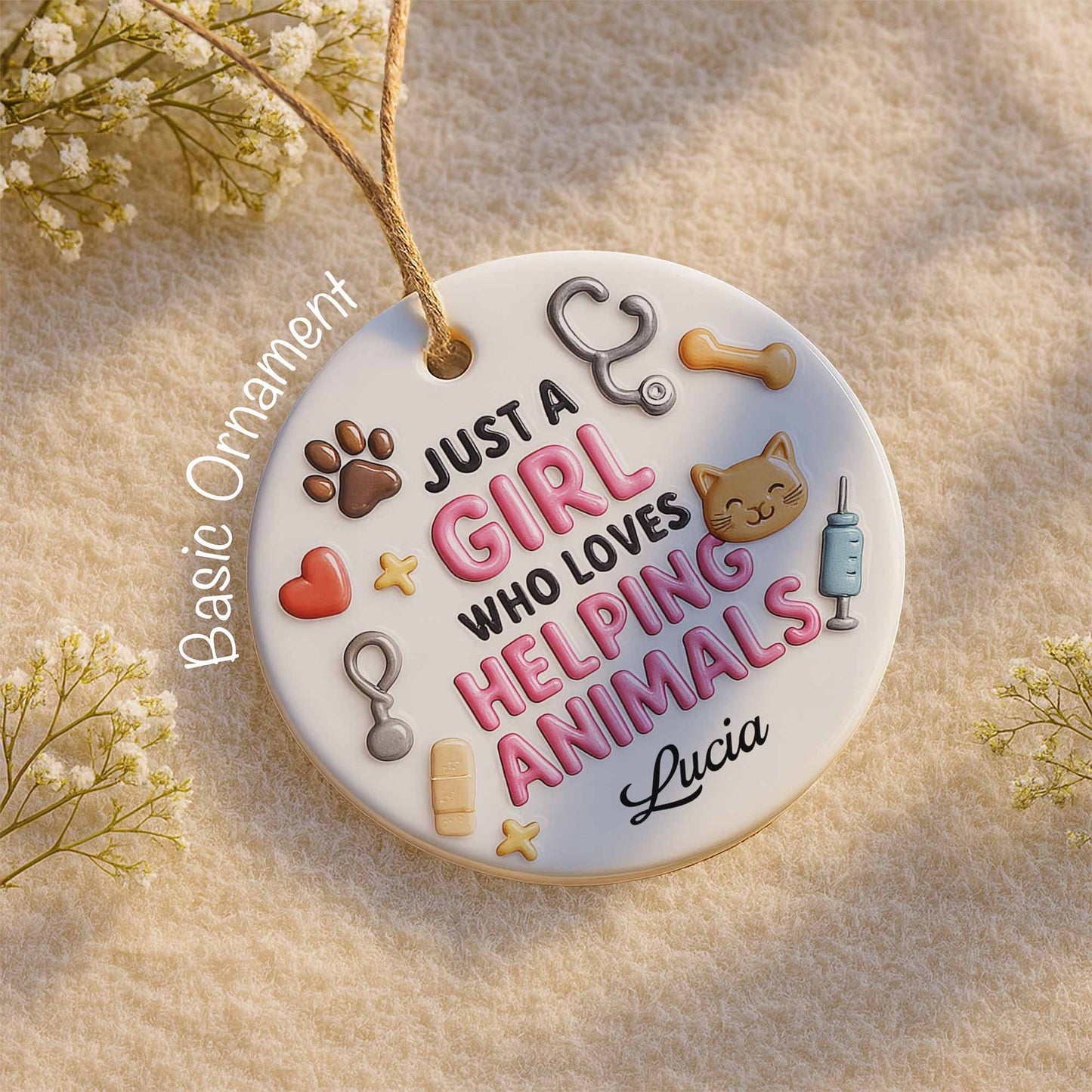 Just A Girl Who Loves Helping Animals Ornament