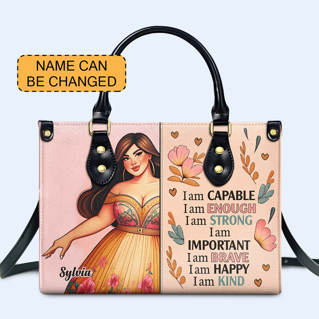 Je suis capable - Sac à main en cuir personnalisé - PG01