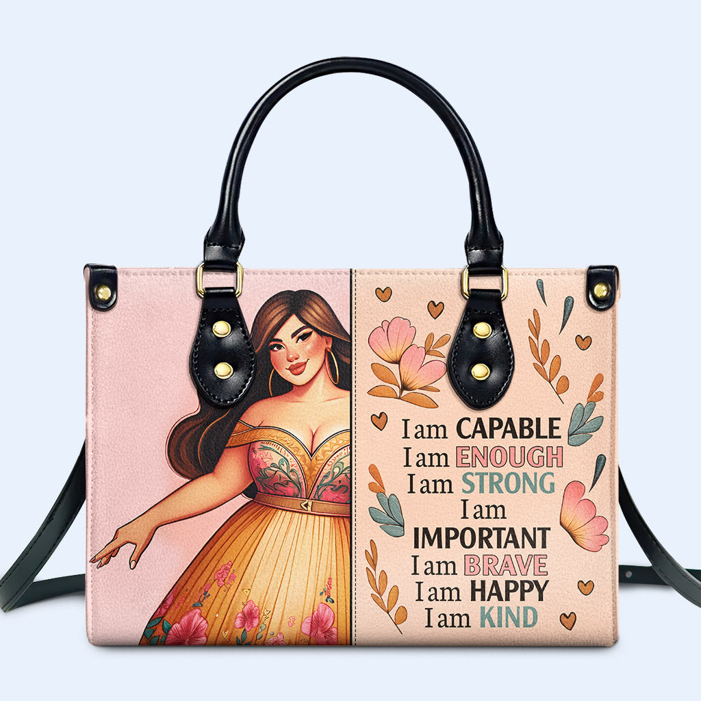 Je suis capable - Sac à main en cuir personnalisé - PG01