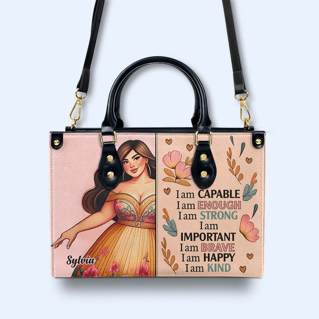 Je suis capable - Sac à main en cuir personnalisé - PG01