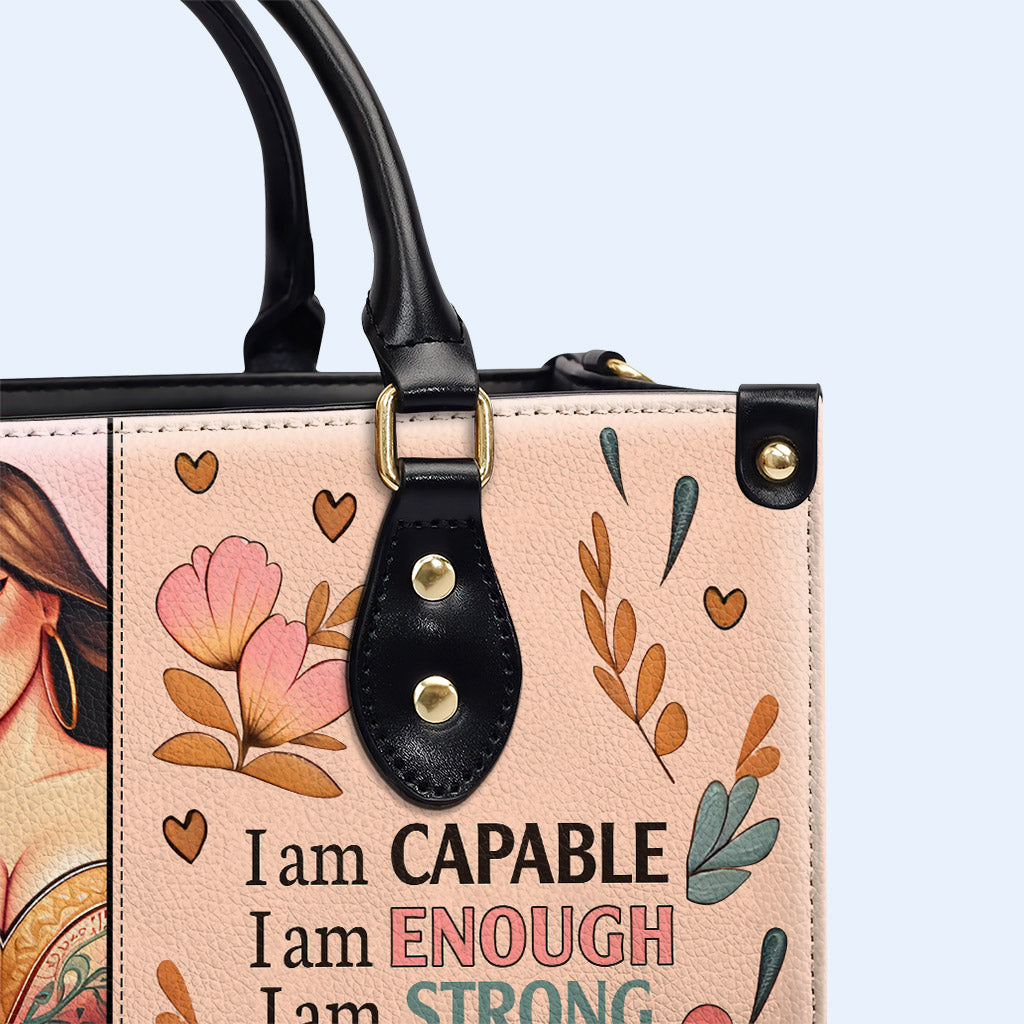 Je suis capable - Sac à main en cuir personnalisé - PG01